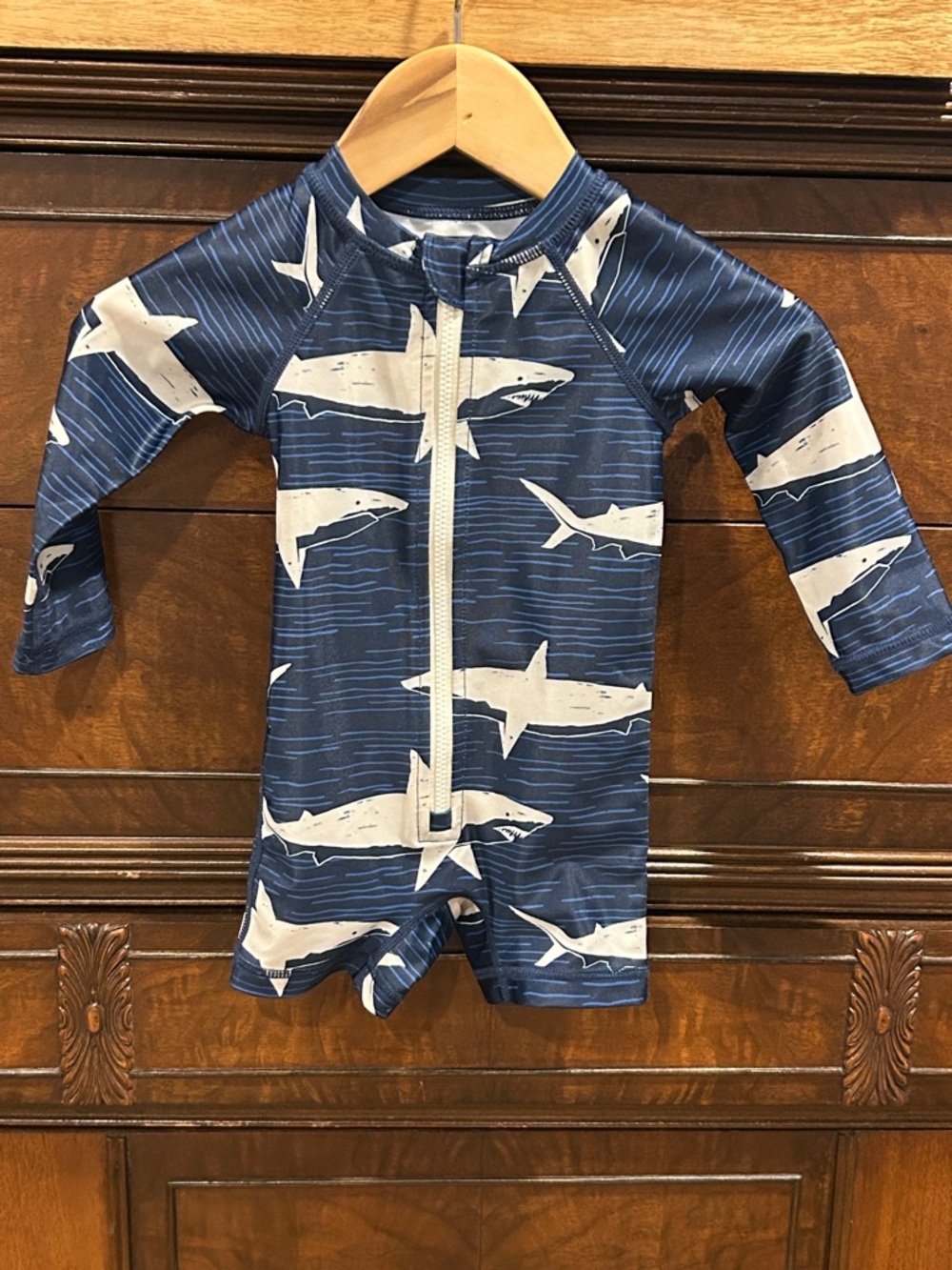 Tea Rash Guard Baby Swim Shark Swim Sun Suit 6-9 Months